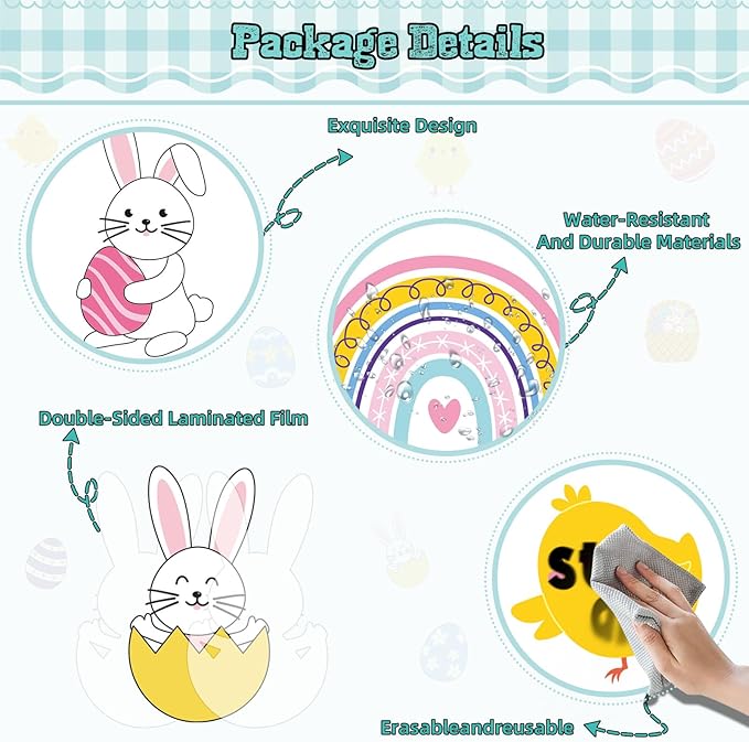 Spring Easter Bulletin Board Set Easter Bunny Eggs Bulletin Board Classroom Decorations Hopping into Spring Cutouts for Teacher Classroom School Office Chalkboard Wall Home Decor