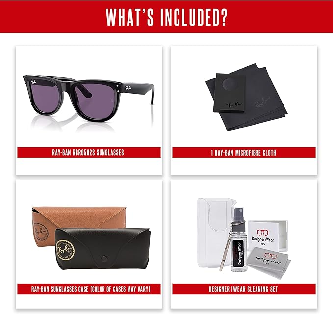 Ray-Ban Wayfarer Reverse RBR0502S Square Sunglasses for Men for Women +BUNDLE with ACCESSORY EYEWEAR KIT
