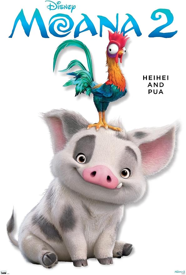 Disney Moana 2 - Heihei and Pua Feature Series Wall Poster, 34L" x 22.4W", Premium Unframed Version