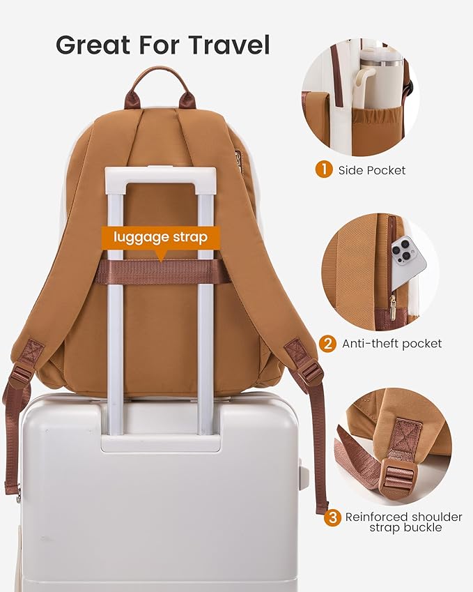 LOVEVOOK School Backpack for Girls Boys,Bookbag for Teen with Pouch Pocket for Large Capacity Cup, Waterproof School Bookbag, Preppy Backpack Travel Daypack with 15.6 inch Laptop Compartment