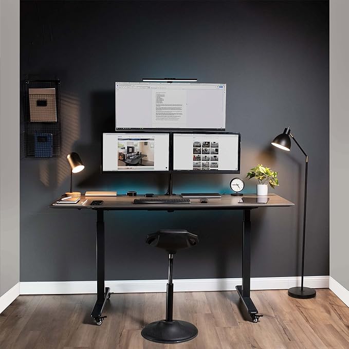 VIVO Triple LCD Monitor Desk Mount Stand Heavy Duty and Fully Adjustable, 3 Screens up to 30 inches STAND-V003T
