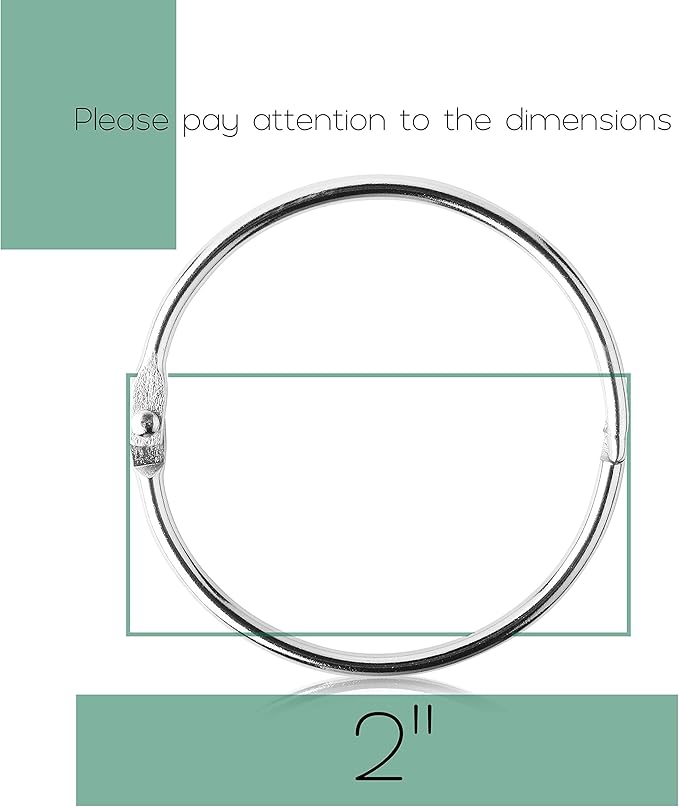 Mr. Pen- Loose Leaf Binder Ring, 20 Pack, 2 Inch, Binder Rings, Book Rings