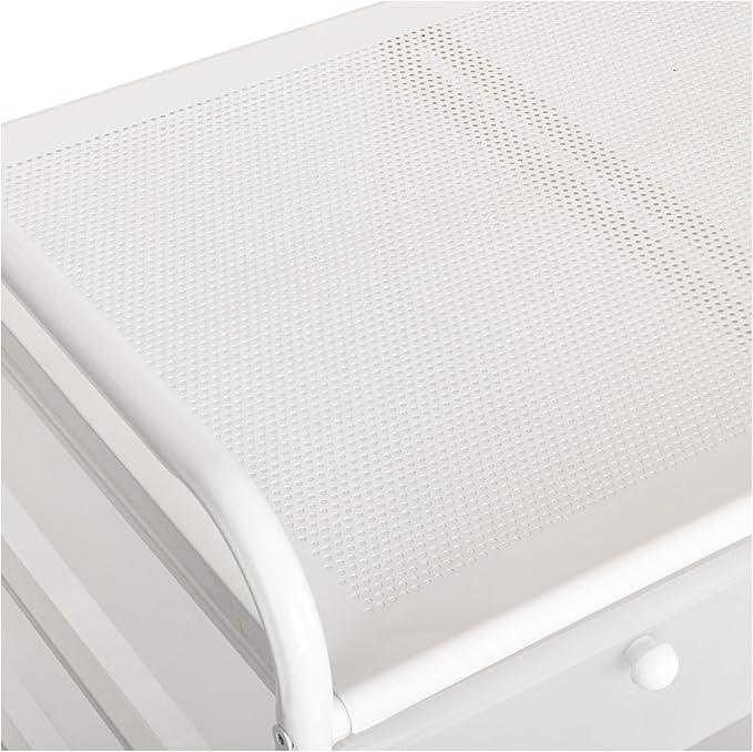 Seville Classics Rolling Utility Organizer Storage Cart, for Home Office, School, Classroom, Scrapbook, Hobby, Craft, 15 Drawer, White
