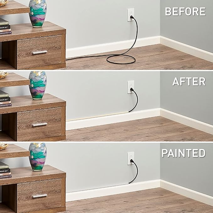 Legrand Wiremold C7 Cordmate Inside Elbow Elbow Cord Cover, Organizer for Wall, Holds 1 Cord or Cable, Ivory (1 Pack)