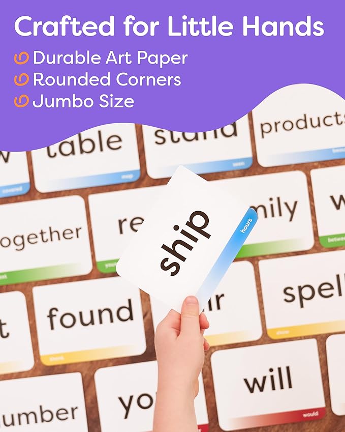 Sight Words Flash Cards 1st Grade - 120 High Frequency Words from Dolch's and Fry's Lists for 6-7 Years