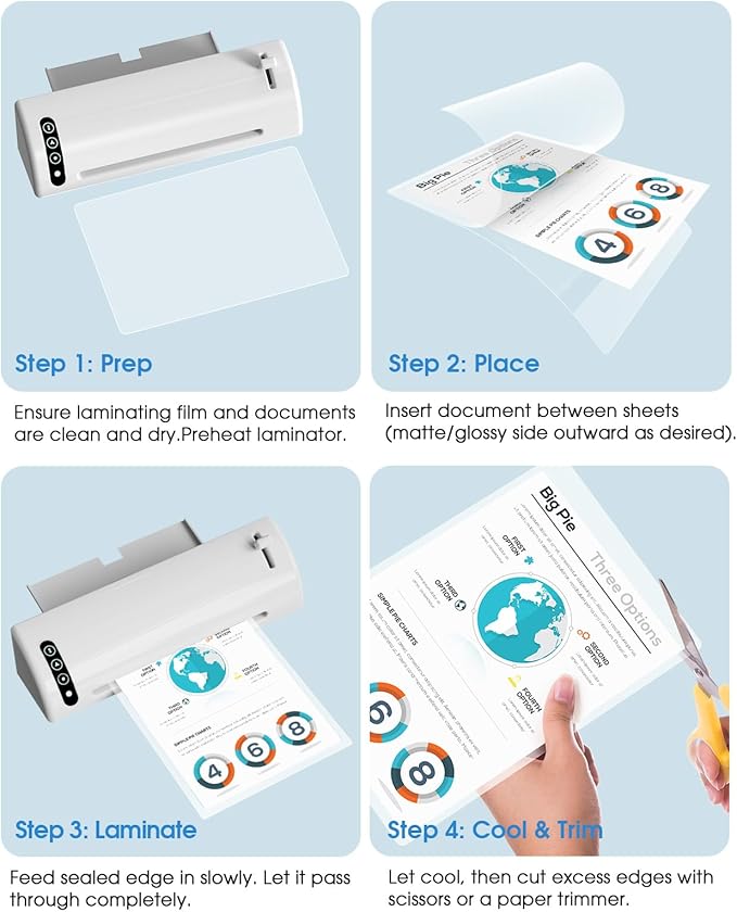KTRIO 300 Pack Laminating Sheets 5 Mil, Hold 8.5 x 11 Inches Laminate Sheets, 9 x 11.5 Thermal Laminating Pouches for Laminator, Clear Lamination Sheets Paper, Letter Size, Office School Home Supplies