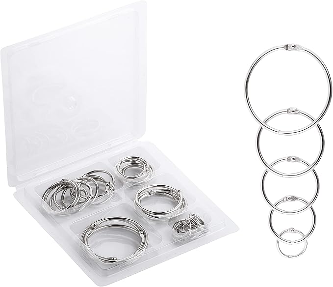 Mr. Pen- Binder Rings, Loose Leaf Binder Ring, 36pc, Assorted Sizes