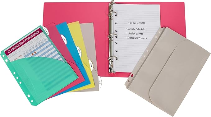C-Line Mini Binder Starter Kit, Includes Binder, Index Dividers, Filler Paper and Binder Pockets, Colors May Vary, 1 Each (30100)