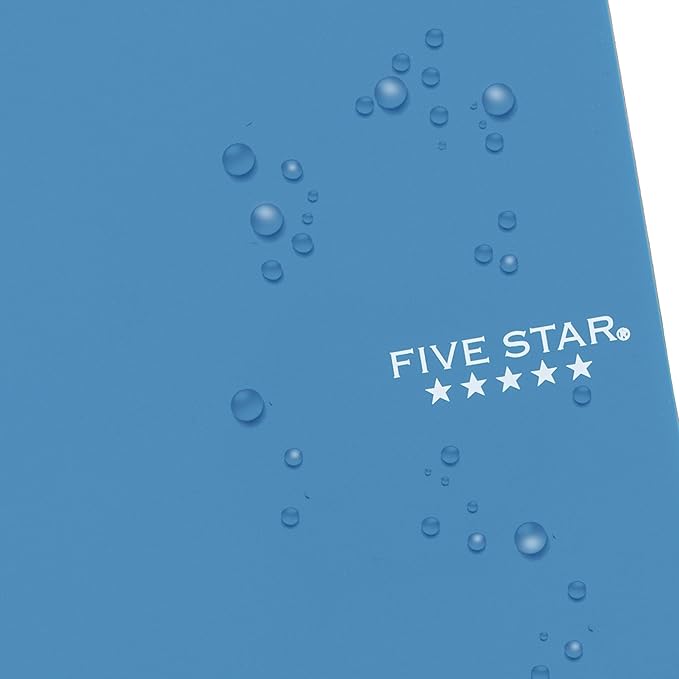 Five Star Spiral Notebook, 1 Subject, College Ruled Paper, 4-3/8" x 7", Personal Size, 80 Sheets, Fights Ink Bleed, Water Resistant Cover, Tidewater Blue (450048CG1-ECM)