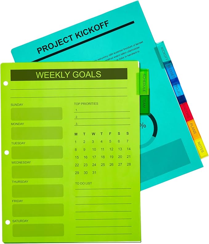 Avery Dividers for 3 Ring Binders, 8-Tab Plastic Binder Dividers, Insertable Big Tabs, Multicolor (3 Sets of 11901)