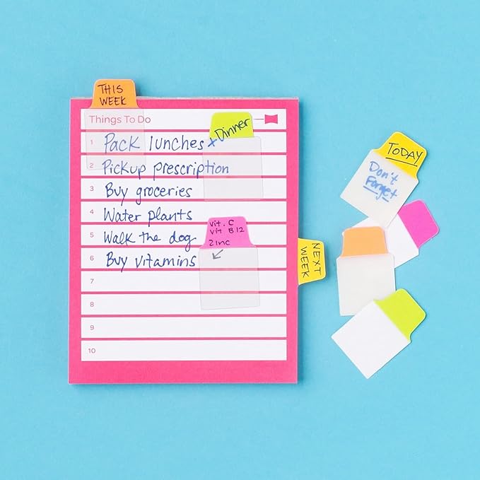 Avery Mini Ultra Tabs, 1" x 1.5", 2-Side Writable, Assorted Neon Colors, 80 Repositionable Tabs (Pack of 2)