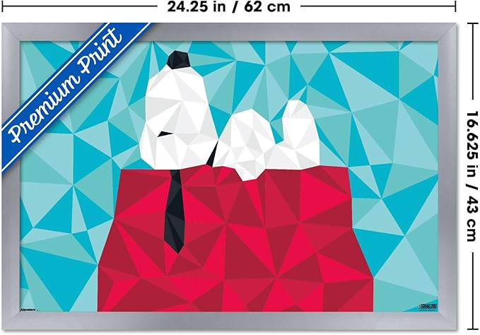Peanuts: Astronomy-Geometry - Snoopy Wall Poster, 22.4L" x 14.7W", Silver Framed Version