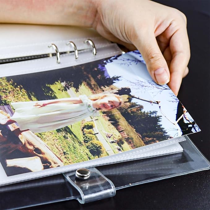 20 A5 Binder 2 Pocket Sheet Protectors Clear Binder Sleeves 4" X 5" Paper Protectors for 6 Ring Binder Notebook Organizer (A5 1 Pocket)