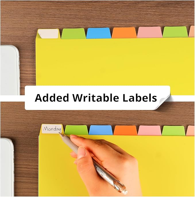 Binder Dividers with Tabs, Sturdy Plastic 3 Ring Binder with 8-Tabs, Colorful Page Protectors for School, 3 Set (24 Pcs)