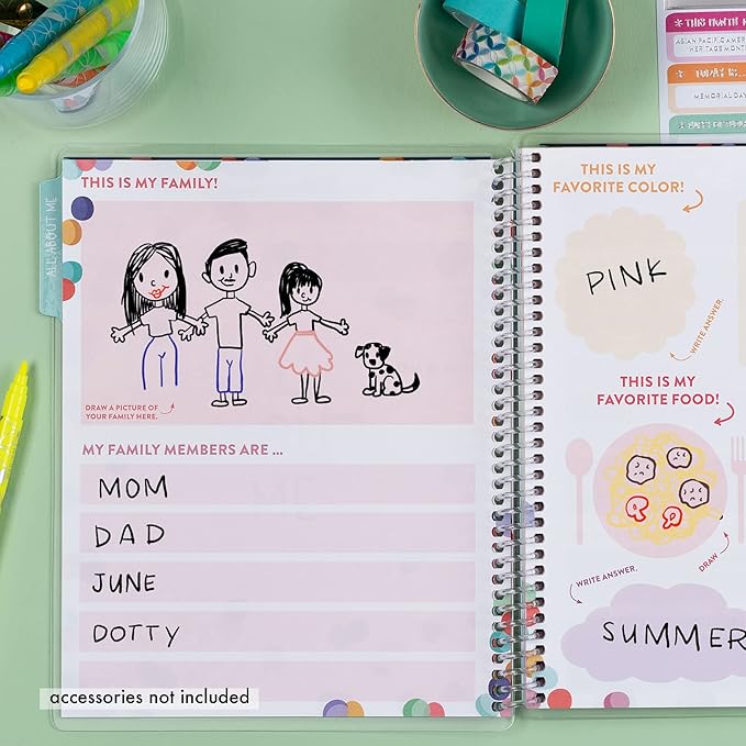Erin Condren 7'' x 9'' 2nd Edition Kids Planner & Activity Book - Dreaming Has No Limits. 12 - Month Undated Planner