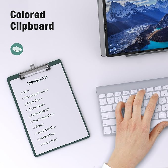 2 Pack Small Clipboards, A5 Plastic Mini Green Clip Board for Classroom, Students, Kid, Size 6" x 9" with Low Profile Clip, Office & School Supply