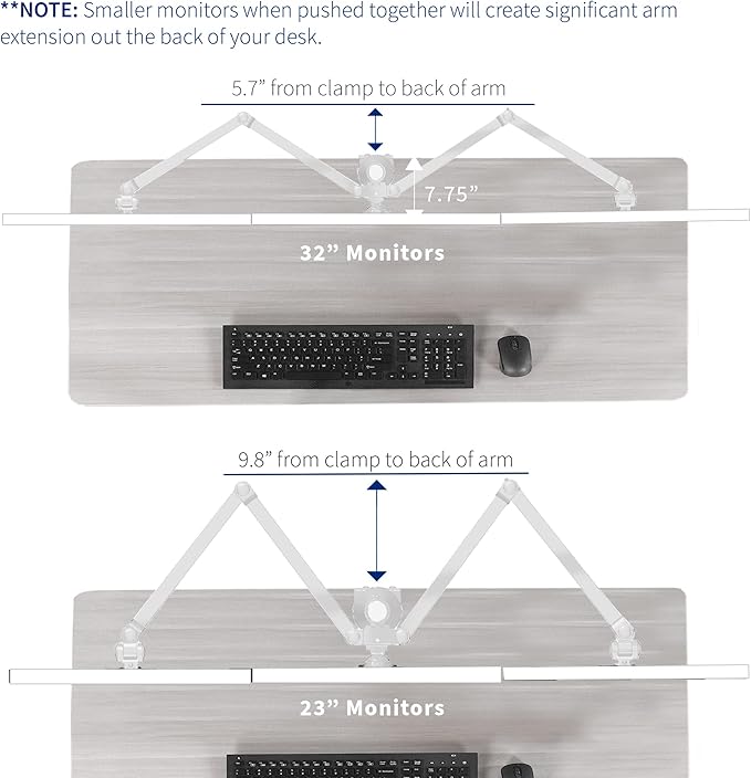 VIVO Triple Monitor 23 to 32 inch LED LCD Clamp-on Desk Mount, Heavy Duty Articulating VESA Computer Stand, Holds 3 Screens, Fully Adjustable for Home Office Workstation, White, STAND-V103W