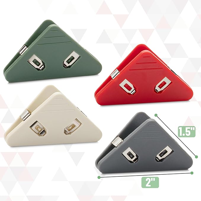 Mr. Pen- Corner Paper Clips, 20Pack, 4 Colors, Triangular File Corner Clip