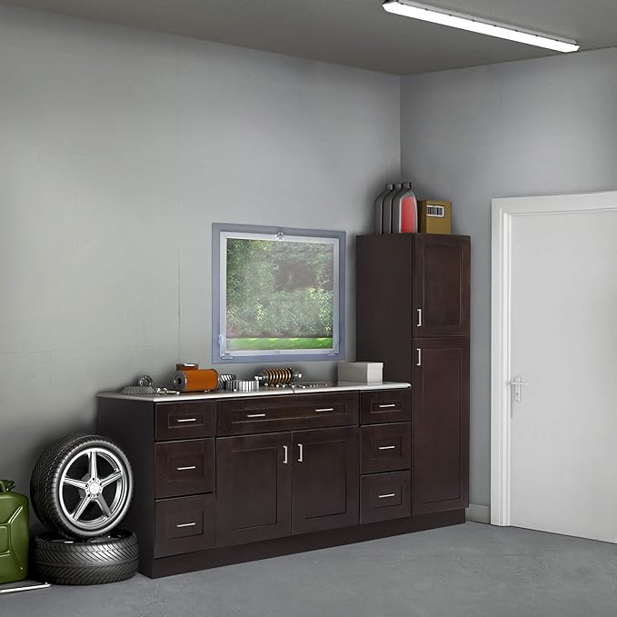 Design House Brookings Shaker Unassembled Wall Kitchen Cabinet W2736, 27 W x 12 D x 36 H, Brown, Solid Wood, Design House, 543058