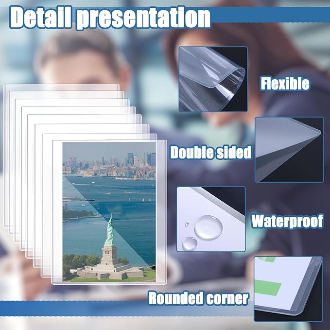 8 1/2" x 11" Rigid Print Protectors Clear Sheet Protectors Hard Plastic Paper Page Magazine Protectors for Collectors Rigid Top Loaders Document Holder Birth Certificate Protector (8)