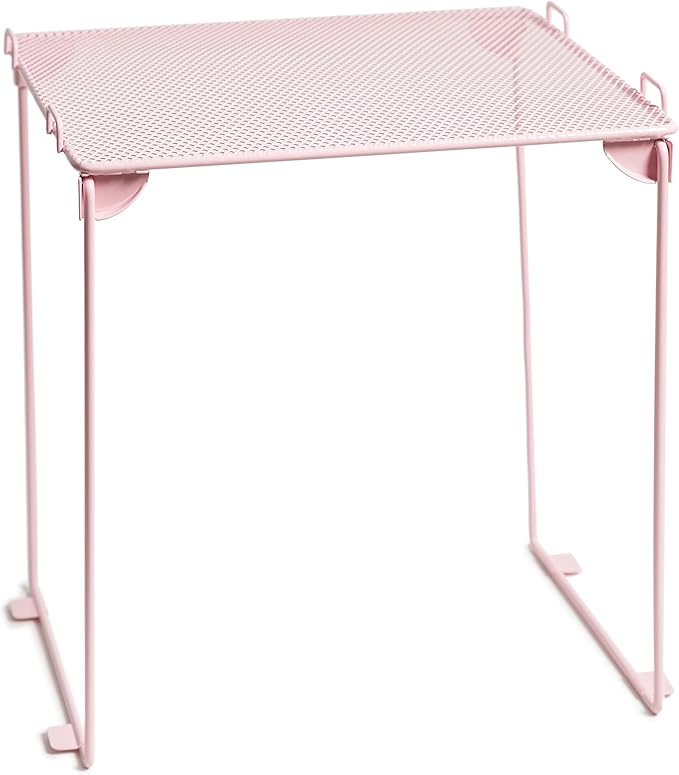 U Brands Blush Mesh Locker Organization Kit, Includes Magnetic Cup, Folding Shelf and Bin, 3 Pieces