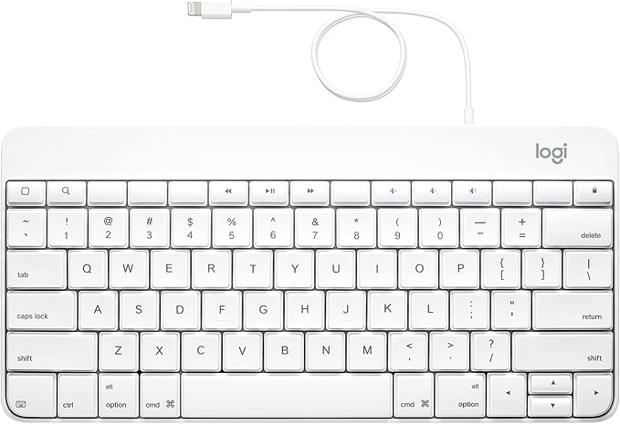 Logitech Wired Keyboard for iPad with Lightning Connector – White