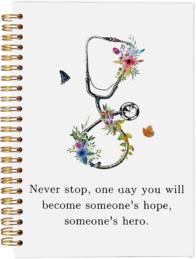 Ecezatik Nurse Notebook, Nursing Notebook, Nurse Appreciation Gifts, Registered Nurse RN Gifts, Nurse Practitioner Gifts, Nurse Office Supplies, Nurse's Prayer Spiral Notebook 5.5x8.3 Inches