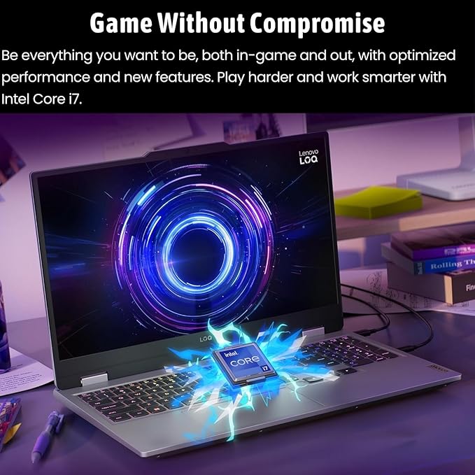 Lenovo LOQ 17.3 RTX 5060 AI Gaming Laptop, 17.3 FHD 165Hz, Intel i7-13650HX (Beats Intel i9-12900), NVIDIA RTX 5060, 64GB DDR5 RAM, 2TB SSD, RGB Backlit KB, RJ-45, Bundle with PCO Laptop Cooler