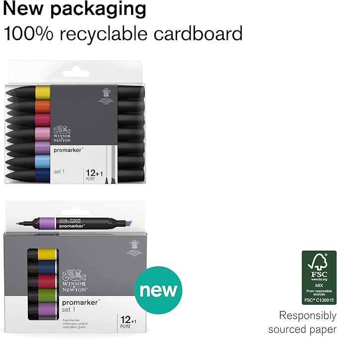 Winsor & Newton ProMarker Set, 12 Count, Essential Colors #2
