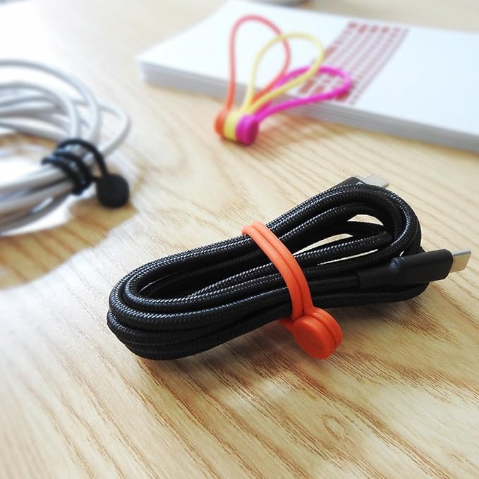 SMART&COOL Reusable Silicone Magnetic Cable Ties for Bundling and Organizing, Holding Stuff, Book Markers, Fridge Magnets, Assorted Color, 7.16'' (30-Pack, Multi)