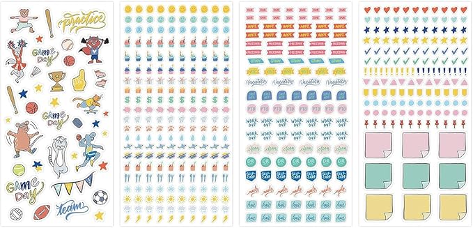 Blue Sky Holidays & Seasons 1200+ Sticker Pack, Planner and Calendar Pack, 4.49” x 9.06”, Full Color, 24 Sheets