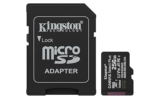 Kingston 256GB Canvas Select Plus microSD Card | Up to 150MB/s | Class 10, UHS-I, U1, V10, A1 | SDCS3/256GB