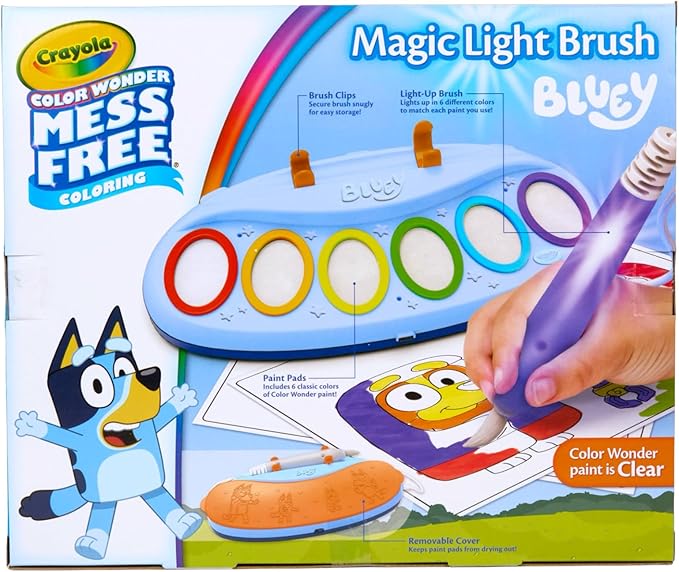 Crayola Bluey Color Wonder Magic Light Brush, Mess Free Painting Station for Kids, Essential Easter Basket Stuffers & Gifts, Toddler Bluey Toys & Activities, Ages 3+