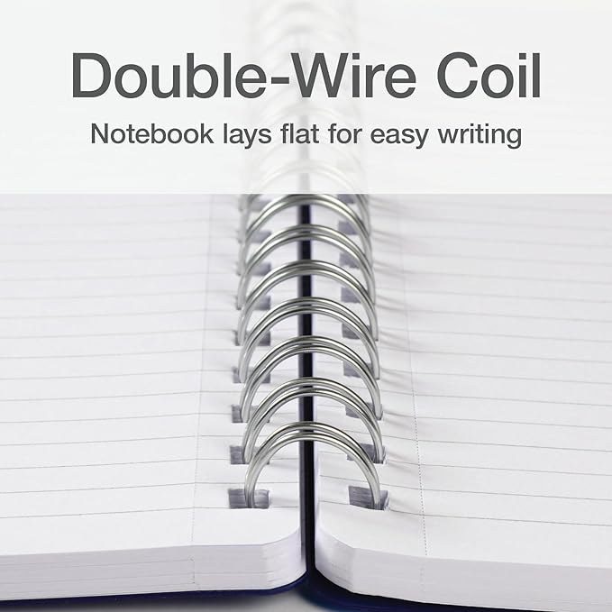 Oxford Poly Spiral Notebooks, Small 5.7" x 8.5" Book, Thick Poly Cover, White Paper, College Rule, 80 Sheets/160 Pages, Jewel Tones, 4 Pack (69720)