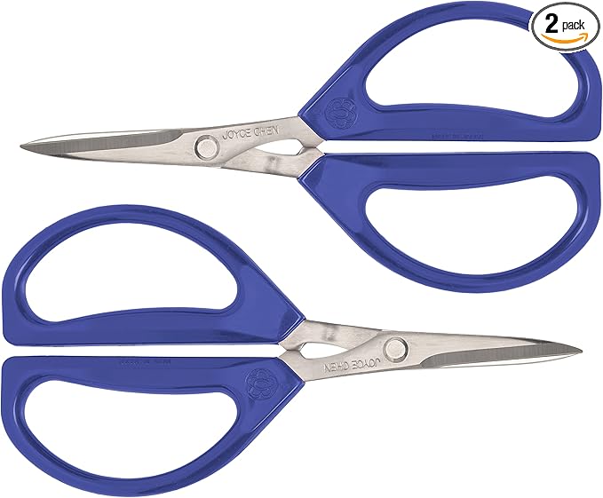 Joyce Chen Original Unlimited Kitchen Scissors All Purpose Kitchen Shears With Comfortable Handles, Blue, 2 Pack