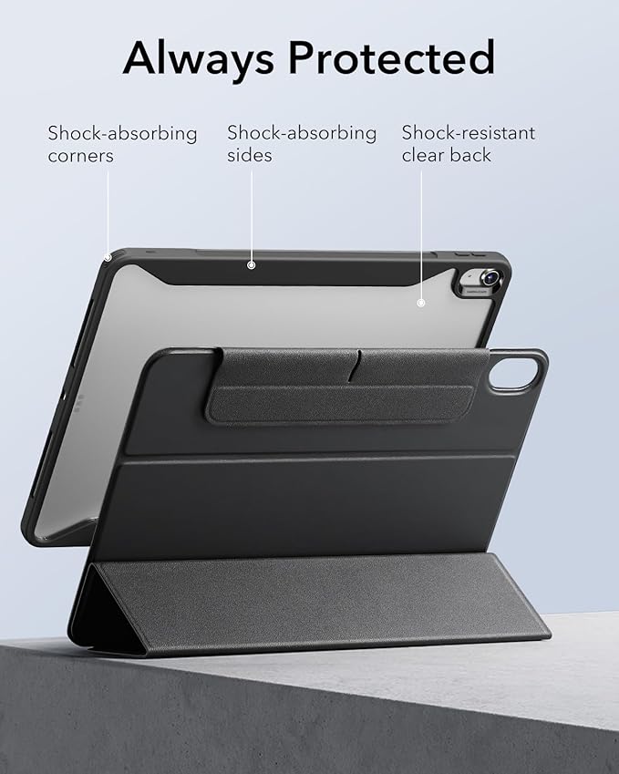 ESR for iPad Air 13 Inch Case M4/M3/M2 (2026/2025/2024) with Pencil Holder, Removable Magnetic Cover, Vertical Stand, Fully Supports Pencil Pro and Pencil(USB-C), Rebound 360 Series, Black