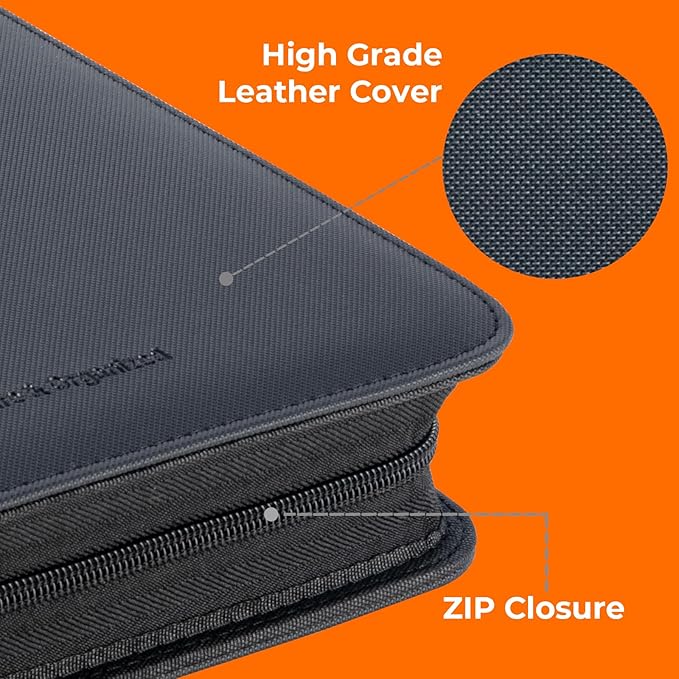Premium 936 Pockets Leather Baseball Trading Cards Binder w/Zipper Large Capacity Collector Cards Book Album with Display Window, Compatible with TCG MTG Sport Football Soccer Cards