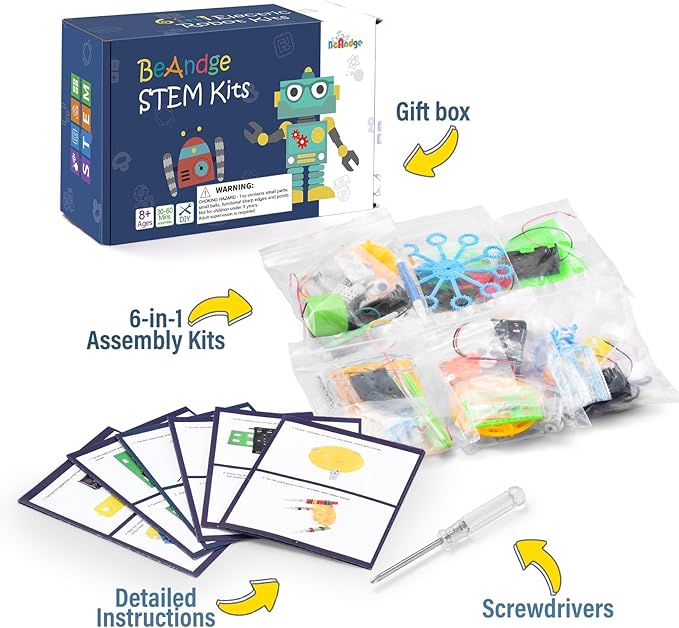 STEM Robotics Kit - STEM Toys for Age 8-13, Boy Robot Toys for 6 7 8 9 10 Year Old Boys Birthday Gifts, Science Kits Arts and Crafts for Kids 8-12, Engineering Building Kids Activities 6-8