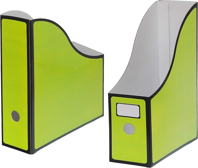 Simple Houseware 12-Pack Magazine File Holder Box, Foldable Cardboard Organizer with Label Slot, Multicolor
