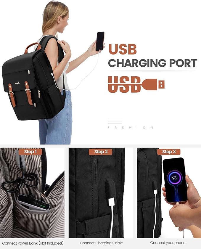 LOVEVOOK Laptop Backpack for Women Vintage Travel Backpack Purse Airline Approved 15.6 Inch Large Computer Backpack Fashion Teacher Nurse Bag for Work Business College