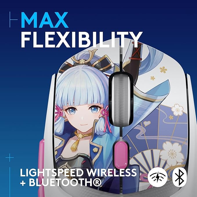 Logitech G309 Kamisato Ayaka Special Edition Lightspeed Wireless Gaming Mouse + Powerplay 2 Wireless Charging Mouse Pad Bundle