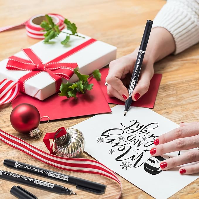 Calligraphy Pens, 9 Size Calligraphy Pens for Writing, Brush Pen Calligraphy Set for Beginners, Calligraphy Brush Pens, Hand Lettering Pen for Art Drawing, Sketching, Scrapbooking