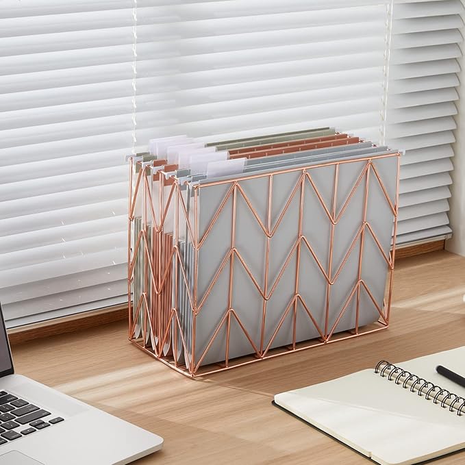 Y YOMA Letter Size - 24 Pack Extra Capacity Hanging File Folders Accordion Decorative File Folder Cute Colored Hanging Folder Organizer for Office Home with 1/5-Cut Adjustable Tabs, Natural Color