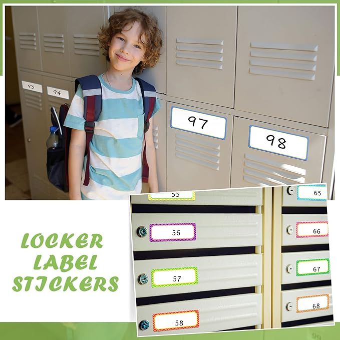 480 Pcs Magnetic Dry Erase Labels Reusable Name Tag Writable Stickers Colored Magnets Magnetic Strips for Whiteboard Rectangle Blank Name Plates for Lockers(Simple Style,5.5 x 2 in)