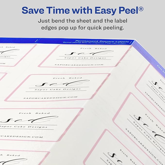 Avery Printable Blank Square Labels, 2" x 2", Glossy Crystal Clear, 120 Customizable Labels (22853)