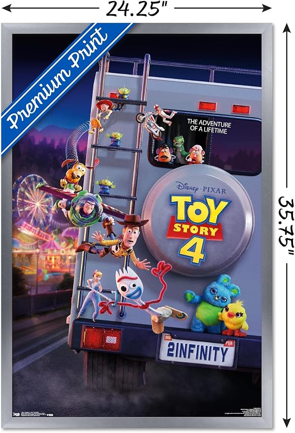 Trends International Disney Pixar Toy Story 4 - Final One Sheet Wall Poster, 22.375" x 34", Silver Framed Version