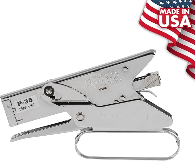 Arrow P35 Heavy Duty Handheld Plier Stapler for Crafts, Office, and Insulation, Uses 1/4-Inch and 3/8-Inch Staples , Silver