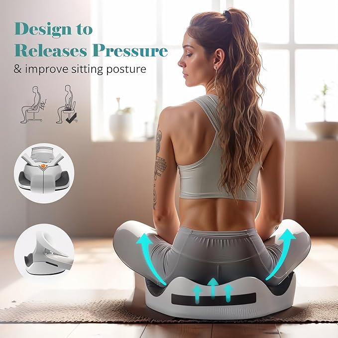 Ergonomic Seat Cushion Orthopedic Seat Cushion with Visco Gel Foam, Office Chair Cushion, Computer Chair Cushion, Gaming Chair and Car Seat Cushion for Comfort and Posture