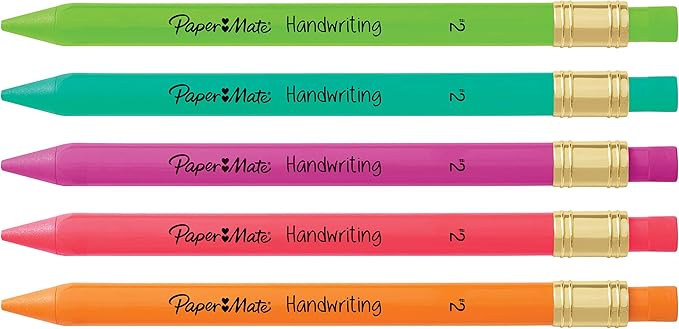Paper Mate Handwriting Triangular Mechanical Pencil Set with Lead & Eraser Refills, 1.3mm, School Supplies, Office Supplies, Sketching Pencils, Drafting Pencil, Fun Barrel Colors, 8 Count (Pack of 2)