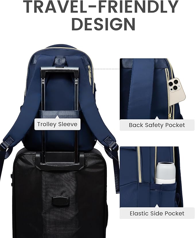 LOVEVOOK Laptop Backpack for Women, Slim Business Laptops Bag with Separate Computer Compartment Stylish Daypack for College Work Travel, Fits 15.6" Laptop